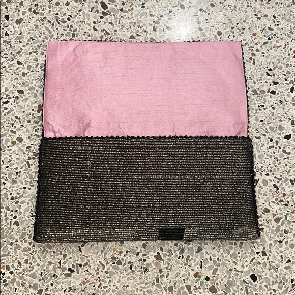 Mary Frances beaded bead embellished purse clutch black silver link champagne - Picture 2 of 9